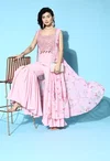 Lymi Peach Georgette Party Wear Indo Western Readymade Suits Wholesale Shop In Surat
